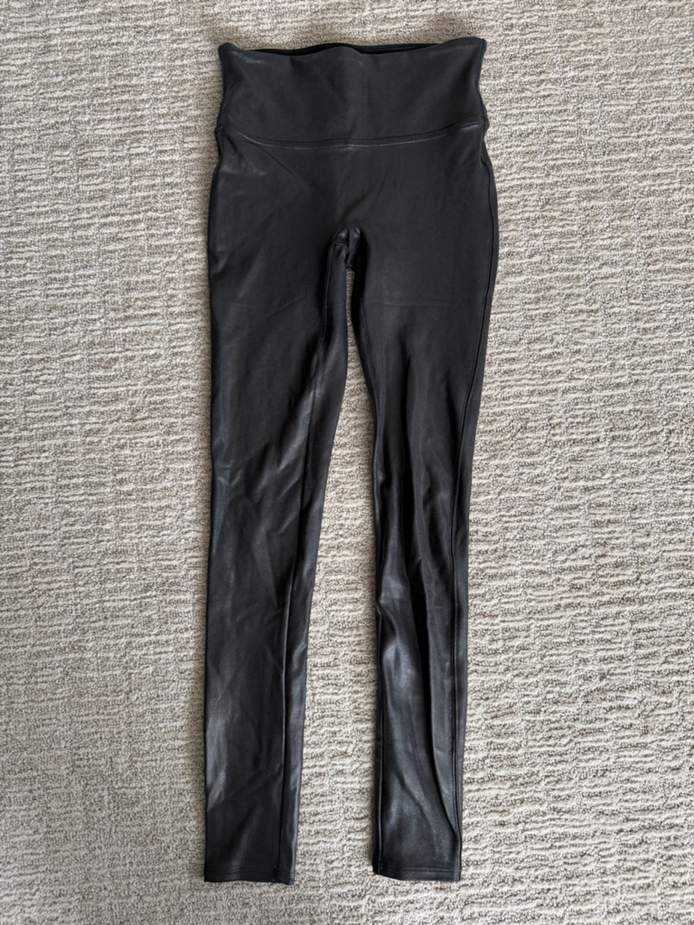 SPANX Faux Leather High-Waist Leggings - Black - Picture 3 of 8